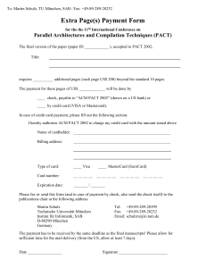 Extra Page(s) Payment Form Parallel Architectures and Compilation Techniques (PACT)