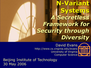 N-Variant Systems A Secretless Framework for