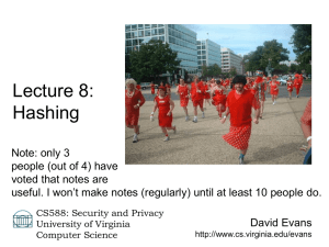 Lecture 8: Hashing