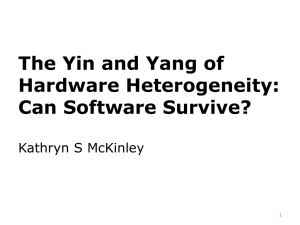 The Yin and Yang of Hardware Heterogeneity: Can Software Survive? Kathryn S McKinley