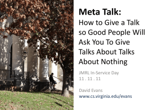Meta Talk: How to Give a Talk so Good People Will