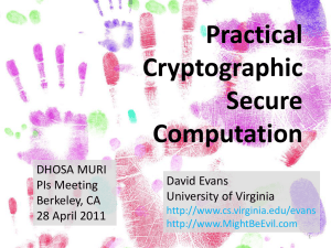 Practical Cryptographic Secure Computation