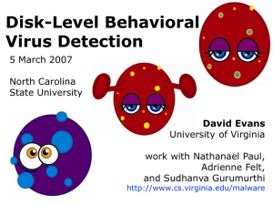 Disk-Level Behavioral Virus Detection