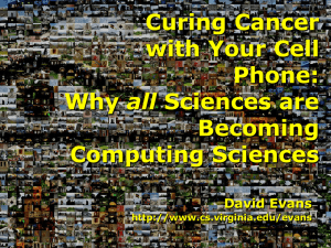 Curing Cancer with Your Cell Phone: all