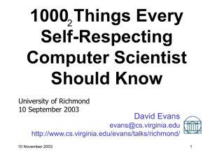 1000 Things Every Self-Respecting Computer Scientist Should Know