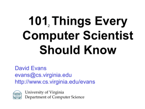 101 Things Every Computer Scientist Should Know David Evans