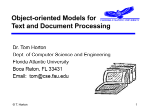 Object-oriented Models for Text and Document Processing