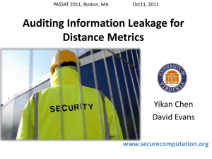 Auditing Information Leakage for Distance Metrics Yikan Chen David Evans