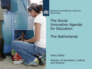 The Social Innovation Agenda for Education The Netherlands