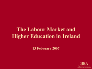 The Labour Market and Higher Education in Ireland 13 February 2007 HEA