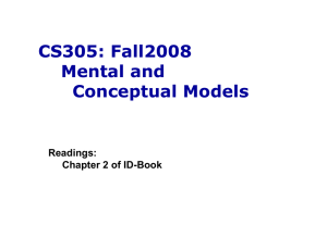 CS305: Fall2008 Mental and Conceptual Models Readings:
