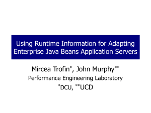 Using Runtime Information for Adapting Enterprise Java Beans Application Servers Mircea Trofin