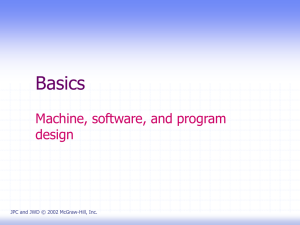 Basics Machine, software, and program design JPC and JWD © 2002 McGraw-Hill, Inc.