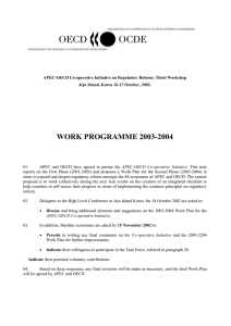 APEC-OECD Co-operative Initiative on Regulatory Reform: Third Workshop