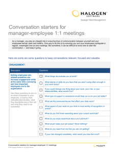 Conversation starters for manager-employee 1:1 meetings