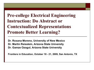 Pre-college Electrical Engineering Instruction: Do Abstract or Contextualized Representations Promote Better Learning?