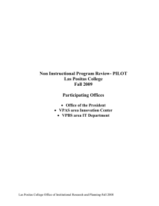 Non Instructional Program Review- PILOT Las Positas College Fall 2009