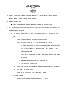 1.  Present: Lisa Everett, Tina Inzerilla, Paula Schoenecker, Catherine... Kristine Woods, Colleen Redmond, Brandon Byrne.