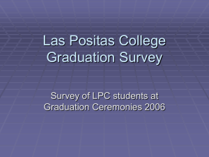 Las Positas College Graduation Survey Survey of LPC students at Graduation Ceremonies 2006
