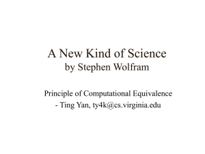 A New Kind of Science by Stephen Wolfram Principle of Computational Equivalence