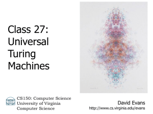 Class 27: Universal Turing Machines