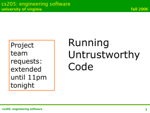 Running Untrustworthy Code Project