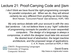 Lecture 21: Proof-Carrying Code and ||ism