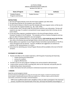 Las Positas College ANNUAL PROGRAM REVIEW TEMPLATE Review of AY 2011-12