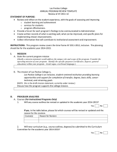 Las Positas College ANNUAL PROGRAM REVIEW TEMPLATE Review of AY 2011-12