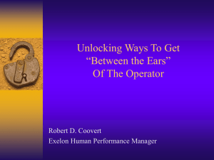 Unlocking Ways To Get “Between the Ears” Of The Operator Robert D. Coovert