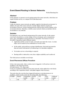 Event Based Routing in Sensor Networks Abstract