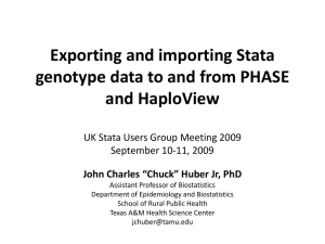 Exporting and importing Stata genotype data to and from PHASE and HaploView