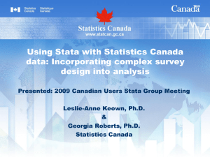 Using Stata with Statistics Canada data: Incorporating complex survey design into analysis
