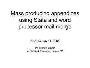 Mass producing appendices using Stata and word processor mail merge