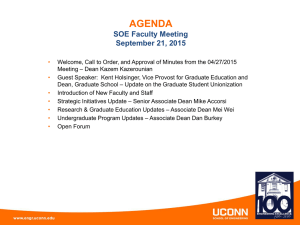 AGENDA SOE Faculty Meeting September 21, 2015