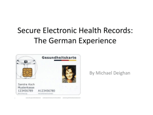 Secure Electronic Health Records: The German Experience By Michael Deighan