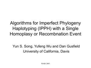 Algorithms for Imperfect Phylogeny Haplotyping (IPPH) with a Single