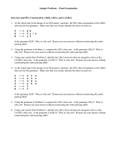 Sample Problems – Final Examination