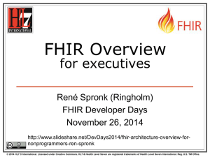 FHIR Overview for executives René Spronk (Ringholm) FHIR Developer Days