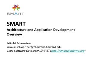 SMART Architecture and Application Development Overview Nikolai Schwertner