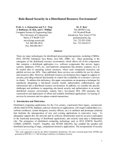 Role-Based Security in a Distributed Resource Environment