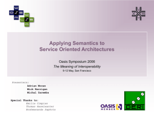 Applying Semantics to Service Oriented Architectures Oasis Symposium 2006 The Meaning of Interoperability