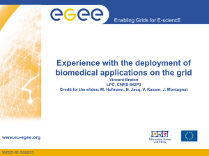 Experience with the deployment of biomedical applications on the grid www.eu-egee.org