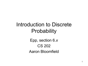 Introduction to Discrete Probability x CS 202