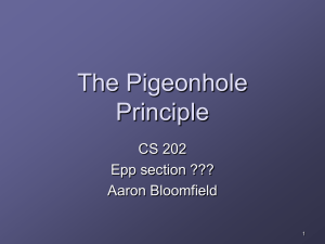The Pigeonhole Principle CS 202 Epp section ???