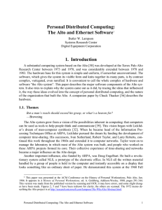 Personal Distributed Computing: The Alto and Ethernet Software  1.  Introduction