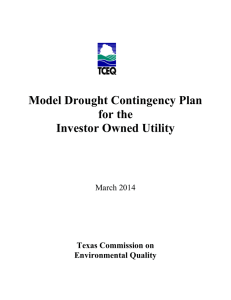 Model Drought Contingency Plan for the Investor Owned Utility