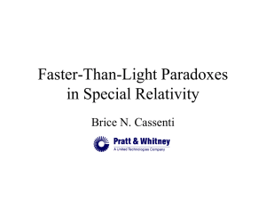 Faster-Than-Light Paradoxes in Special Relativity Brice N. Cassenti