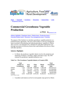 Commercial Greenhouse Vegetable Production