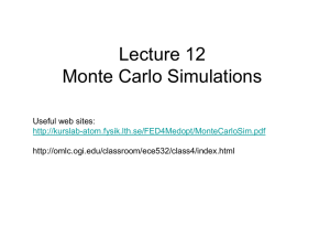 Lecture 12 Monte Carlo Simulations Useful web sites: